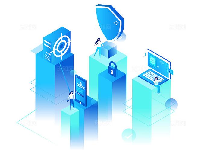 25d网络安全宣传数据分析互联网科技信息办公人物png素材